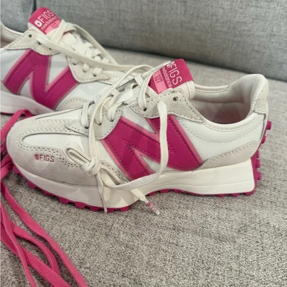 NWT Figs/New Balance Women's White and Pink Sneakers - Picture 2 of 7